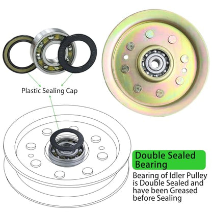 2 Pack 756-04129B Idler Pulley for Cub Cadet 42" 50" RZT 50 Deck - color: A02 2x756-04129B Yellow