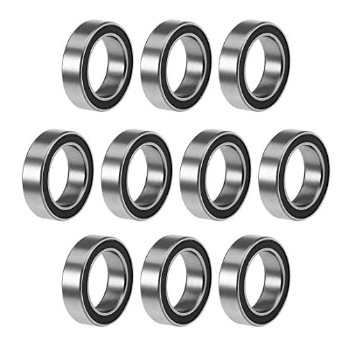 uxcell 6700-2RS Deep Groove Ball Bearings Z2 10mm x 15mm x 4mm Double Sealed Chrome Steel 10pcs - size: 10mm x 15mm x 4mm