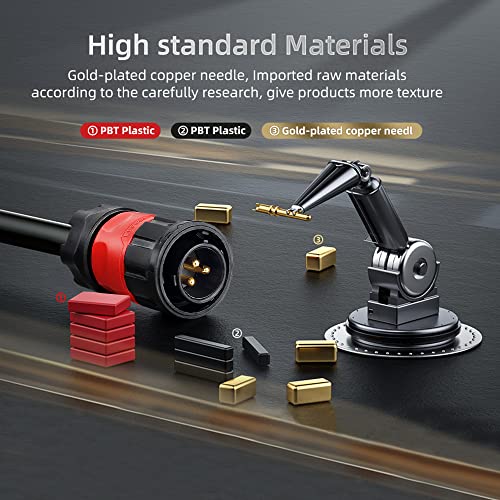 2 PCS 3 Pin IP67 Waterproof Connector, Aviation Cable Connector for Outdoor/Indoor Electrical Wire Connections - style: 3PIN, 2PCS
