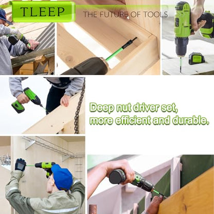 150mm 1/4" Magnetic Nut Driver Set for Impact Drill, 1/4" Hex Shank - size: F.1/4"