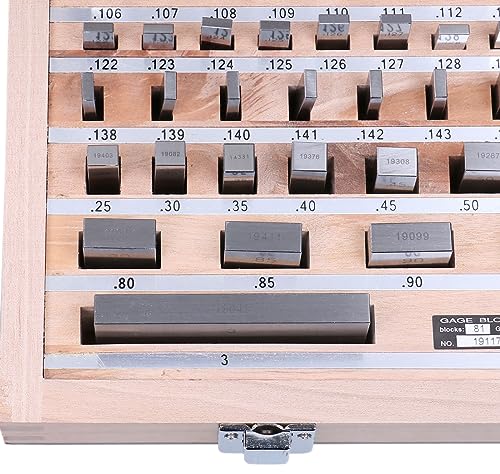 Accusize Industrial Tools Precision 81-Piece Steel Gauge Block Set, Grade B Accuracy, Corrosion-Resistant, P900-S581 - style: Grade B