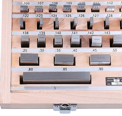 Accusize Industrial Tools Precision 81-Piece Steel Gauge Block Set, Grade B Accuracy, Corrosion-Resistant, P900-S581 - style: Grade B