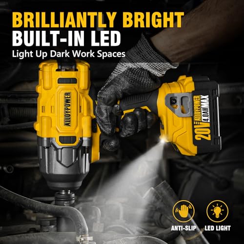 1500 FT-LBS(2000N.M) Cordless Impact Wrench, 1/2" High Torque - size: 1500Ft-lbs /1x Battery