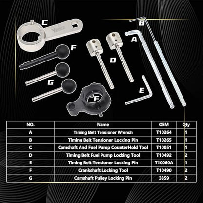 Camshaft Timing Belt Tool Kit, T10264 T10265 T10060A 3359 T10051 T10490 - size: Model A (New)