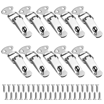 10 PCS Spring Loaded Toggle Latch, Small Spring Toggle Lock, Box Closure, Cap Lock for Toolbox Drawer Chest Case Cabinet