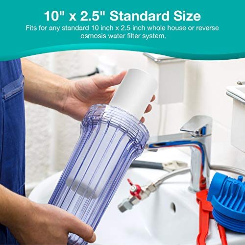 SimPure 5 Micron 10" x 2.5" Whole House Sediment Water Filter Cartridge - size: 4 Count (Pack of 1), style: Polypropylene