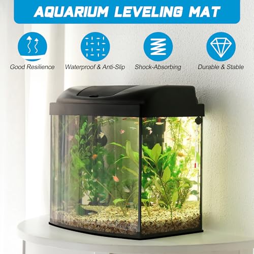 Luxiv 30X15In Aquarium Leveling Mat Set Cuttable Neoprene Pad for Fish Tank