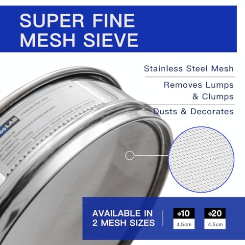 Lab Sieves 12 Mesh, Economy Test Sieve #12 Mesh, 4'' Diameter, 304 Stainless Steel Wire Cloth φ10×4.5cm - size: 12 Mesh（1.6mm）
