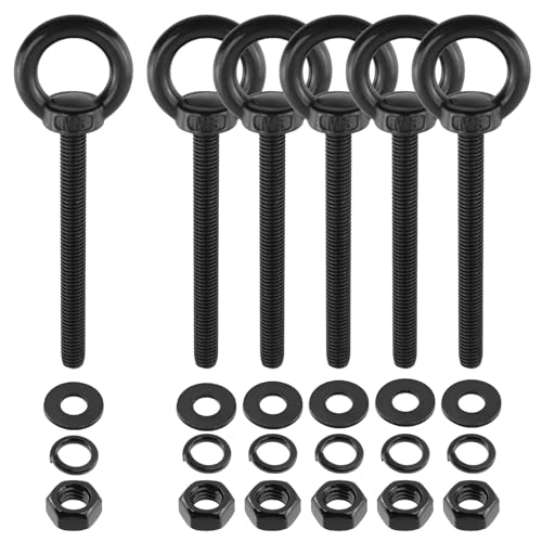 Antrader Lifting Shoulder Eye Bolts,M8 x 80mm,Stainless Steel,Black,6 Sets - size: M8 x 80mm