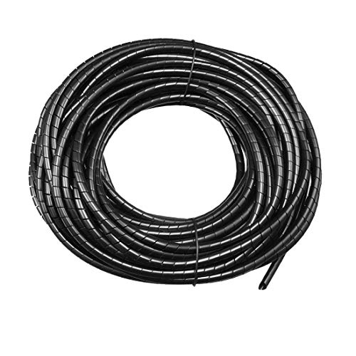 uxcell 3mm Flexible Spiral Cable Wrap Wire Cord Wraps Manage Cord 19M Length Black - size: 2.2mmx3mmx19000mm