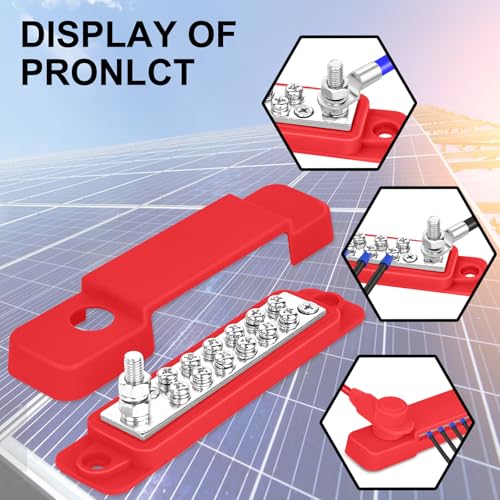 Power Distribution Block 12V 150A 1/4" Stud Bus Bar Tinned Copper Electrical Battery Terminal Block for Boat Automotive Solar Wiring - size: 150A