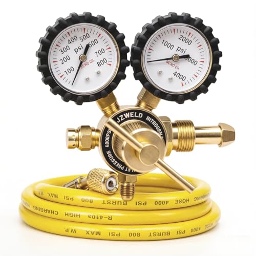 Nitrogen Regulator with 60" Hose,0-800 PSI, CGA 580 - color: 0-800 Psi With Hose