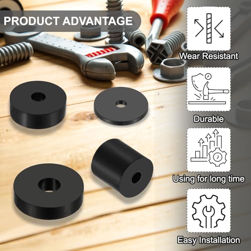 PATIKIL Multi Purpose Rubber Spacer, 4 Pcs 10mm ID x 40 OD x 50mm T Neoprene Round Anti-Vibration Isolation Pads Isolator Rubber Bushings Spacer Washer for HVAC Bolts Car Accessories