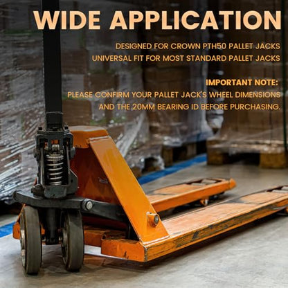 PTH50 Pallet Jack Wheel Replacement Kit Set Complete Fit for Crown PTH50 Pallet Jacks and Most Standard Pallet Jacks, with A Load Capacity of 5500 lbs