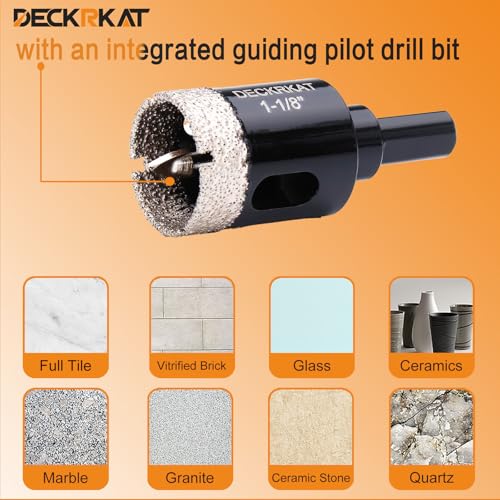 1-1/8 Inch Diamond Hole-Saw Bits with Pilot Drill Bit - 2pc 1-1/8" Diamond Tipped Tile Hole Saws with Guiding Bit Accurate Drilling for Porcelain Tile Ceramic Pottery Granite Stone Glass Bottles 28mm - size: 1-1/8”