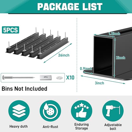 EVERHANGER Ceiling Storage Rack, Heavy Duty Overhead Garage Storage Rack - style: For 4 Bins