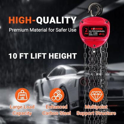 2 Ton Hand Chain Hoist for Engine Lift, Warehouses, Automotive - size: 2Ton 20FT