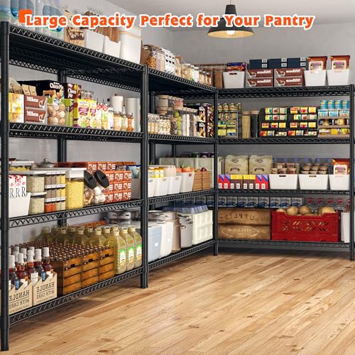 REIBII 60" W ×24" D×65.3" H, 4 Tier Wire Shelving 2878LBS Heavy Duty Steel Storage Rack Shelving Adjustable Shelves for Warehouses, Garages, Kitchens, and Commercial Spaces/Premium Wheels 2 Pack - size: 2 Set-60''W X 24'' D X 65.3'' H