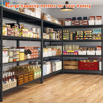 REIBII 60" W ×24" D×65.3" H, 4 Tier Wire Shelving 2878LBS Heavy Duty Steel Storage Rack Shelving Adjustable Shelves for Warehouses, Garages, Kitchens, and Commercial Spaces/Premium Wheels 2 Pack - size: 2 Set-60''W X 24'' D X 65.3'' H