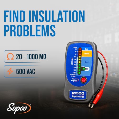 Supco M500 Electronic Megohmmeter, 0 to 1000 Megohms