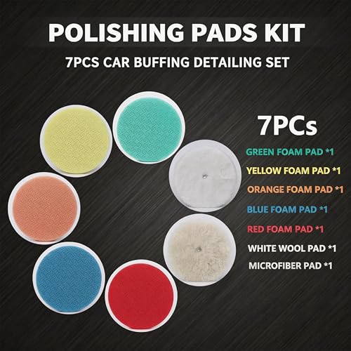 7-Piece Buffing Polishing Pads Kit, 6 Inch - size: 6 Inch (150mm)