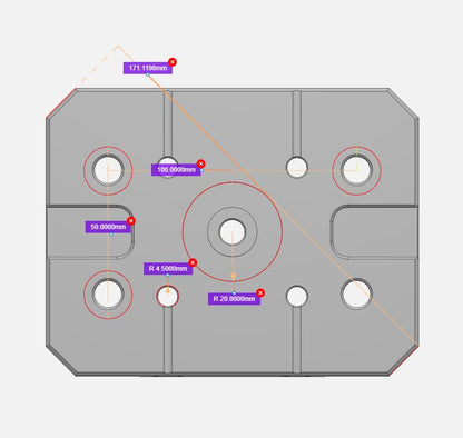 XinDian Quick Zero Point plate D52L - style: D52-L