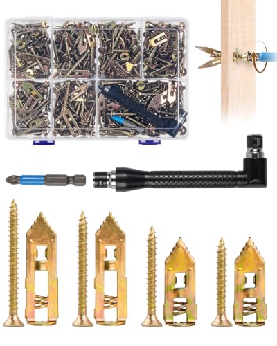 420pcs 4 Sizes Self Drilling Drywall Anchors with Screws Kit, Heavy Duty Zinc Alloy Hollow Wall Anchors, Sheetrock Plasterboard Anchors 0.47x1.18inch, No Drill Self Tapping Dry Wall Screw Anchor Set - size: 420Pcs 4 Size Kit