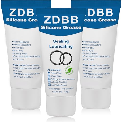 ZDBB Plumbers O Rings Silicon Grease Tube for Pool Lube Pumps & Filters Rubber Seals Faucet Valve Silicone Grease Lubricant Spa O Ring Lubricant,1 oz 3-Pack - color: Grease for O Rings, size: 3-Pack