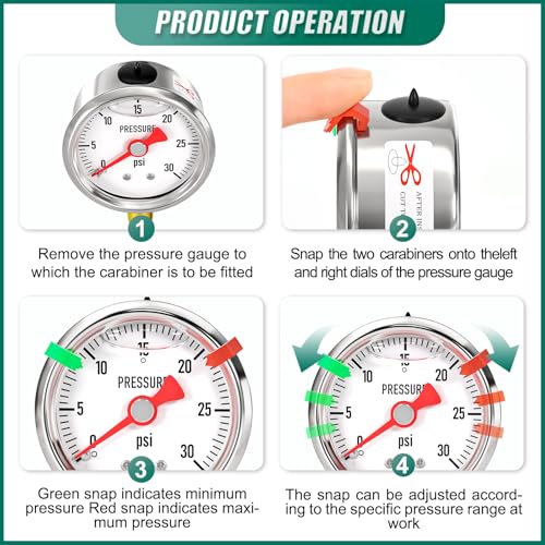 0-30psi Stainless Steel Glycerin Liquid Filled Pressure Gauge1/8 NPT 1.5" Dial, Lower Mount for Pressure Testing of Water, Oil and Air (with Range Mark Pointer) - size: 0-30Psi