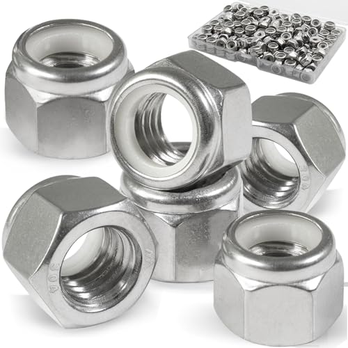 #6-32 Lock Nut, 190Pcs Stainless Steel Nylock Insert Locking Nuts - size: #6-32, 190 Pack