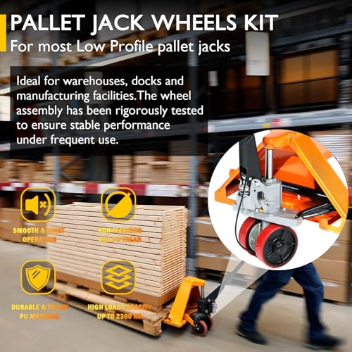 Pallet Jack/Truck Wheels Kit for Most Hand Pallet Jacks- Complete Set!