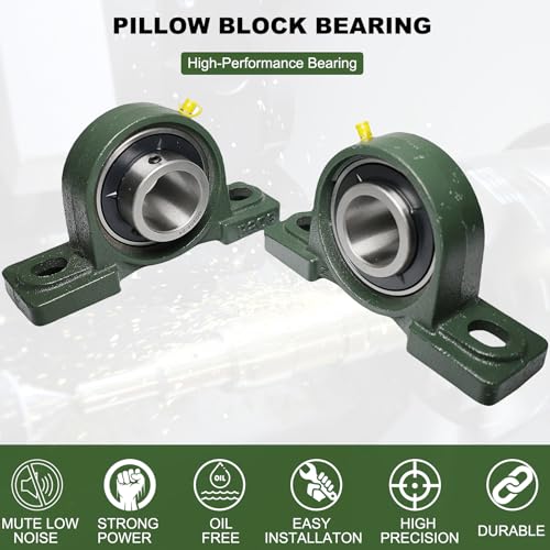 2 Pack UCP208-24 Pillow Block Bearing - 1-1/2" Mounted Pillow Block Bearings Solid Cast Iron Base - Self Alignment (UCP208) - style: UCP208-24