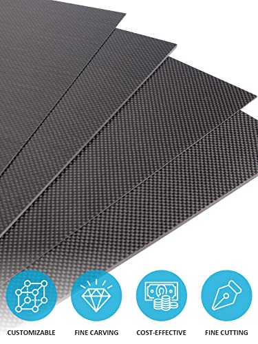 Kalolary Carbon Fiber Board Plate 240 X 240 X 3 MM, Carbon Fiber Sheets - size: 240 X 240 X 3 mm, style: Plain weave