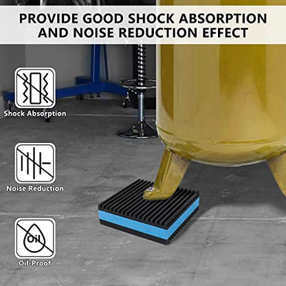 LBG Products Anti Vibration Pads,4" X 4" X 7/8" Heavy Duty Blue EVA Rubber Anti Vibration Isolation Pad for Air Compressor,Washer and Dryer,HVAC,Treadmills,Air Conditioner Accessories,Pack of 4 - size: 4" X 4" X 7/8"