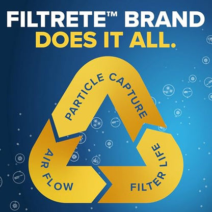 Filtrete 16x25x2 AC Furnace Air Filter, MERV 11, MPR 1000, Allergen Defense, 3-Month Pleated 2-Inch Electrostatic Air Cleaning Filter, 4 Pack (Actual Size 15.5 x 24.5 x 1.75 in) - size: 16x25x2