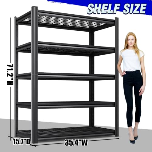 35.4" Wire Shelving Unit, 5-Tier Adjustable Garage Storage Shelves - size: 35"Wx15.7"Dx71"H