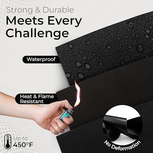Exactly Rubber - Commercial Grade Silicone Sheet, 60A Durometer Silicone Mat, -80 to 450°F Temperature Resistant Rubber Mat, Rubber Sheet with 350% Elongation, Made in The USA, 1/16 x 9” x 36”, Black - color: Black, size: 1/16 x 9 x 36