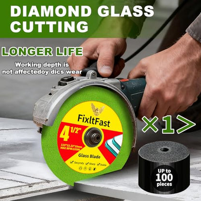 FIXLTFAST 4-1/2 x 7/8 Glass Diamond Cutting Blades for Angle Grinder -3PCS