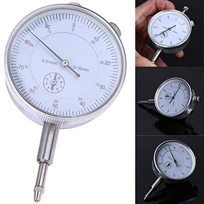 Metric Dial Indicator, 0-10mm x 0.01mm Precision Test Gauge Dial Test Measuring Instrument (Pack of 2) - size: 4x2x1 inch (Pack of 2)