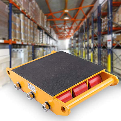 15T Dolly, 6 Steel Wheel GDAE10 Industrial Machinery Mover with 360° Rotation Cap Skate Hand Truck Cart Appliance Wheels Rollers for Furniture Cargo Trolley Moving Home Warehouse 33000lbs Red