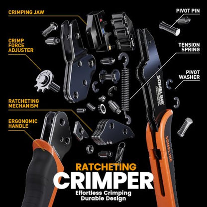 SOMELINE Wire Terminal Crimping Tool Kit, 22-10 AWG with 45-Type Connectors