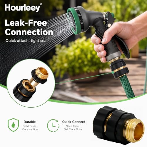 Hourleey Garden Hose Quick Connector, 3/4 Inch Male and Female Garden Hose Fitting Quick Connector, 6 Set - size: 6 Set