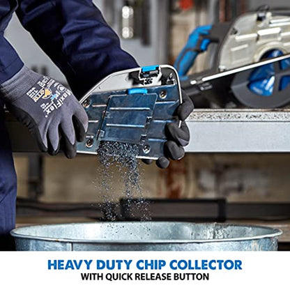 Evolution S210CCS Metal Cutting Circular Saw | 8-1/4" Blade | Cuts Steel Clean & Cool | Adjustable 3" Depth | Chip Collector | No Heat Burr or Sparks | High Torque Motor | TCT Blade Included - size: 8-1/4"