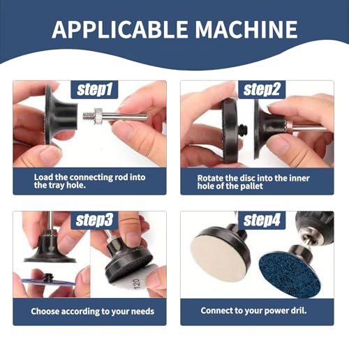 294 PCS 2 Inch Die Grinder Sanding Discs with 1/4" &1/8"Roll Lock , Compatible with Both Die Grinders and Power Drills for Surface Conditioning, Sanding & Polishing，Sanding Pads Includes 40-10000 Grit