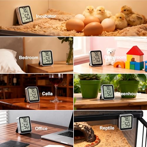 Antonki Indoor Thermometer Hygrometer, Max Min Records, w/Battery