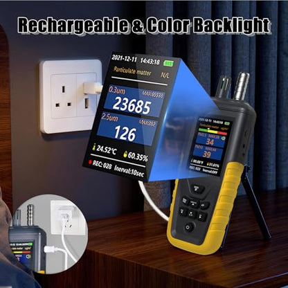 Dust Particle Counter, High Sensitivity PM0.3/2.5/10 Air Quality Monitor