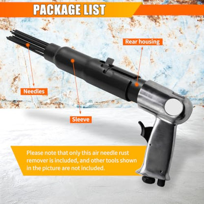 Compact Air Needle Scaler, 19 Needles Air Powered Rust Cleaner