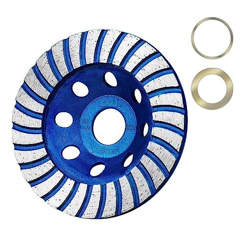 SALI Diamond Concrete Grinding Wheel 4 1/2 inch for Polishing and Cleaning Stone Concrete Surface, Cement, Marble, Rock, Granite, and Thinset Removing, Angle Grinder Turbo Wheels Cup 115*22.2*20 MM… - style: Wide Segment Turbo