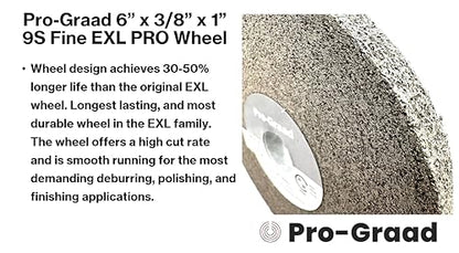 EXL PRO Deburring Wheel 6" x 3/8" x 1", 9S Fine, 94932 - style: 6" x 3/8" x 1"