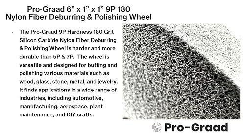 Nylon Fiber Deburring Wheel 6" x 1" x 1" 9P Hardness 180Grit - style: 6" x 1" x 1" 9P Hardness 180 Grit